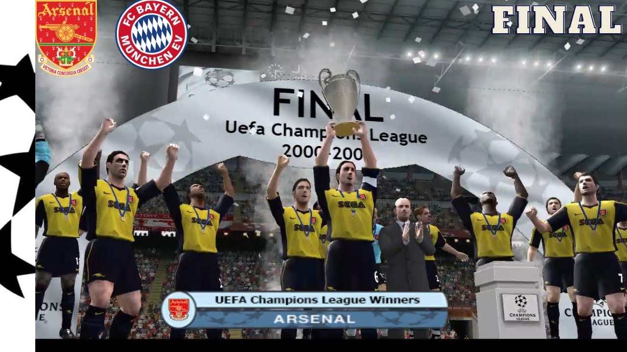 Partido final de la UEFA CHAMPIONS LEAGUE 2000-2001 (PES6)  Arsenal vs Bayer una final emocionante