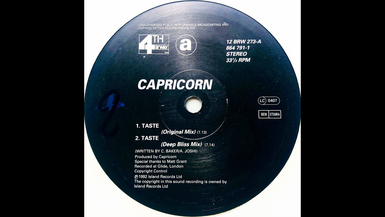 Capricorn • Taste (Original Mix) (1992)