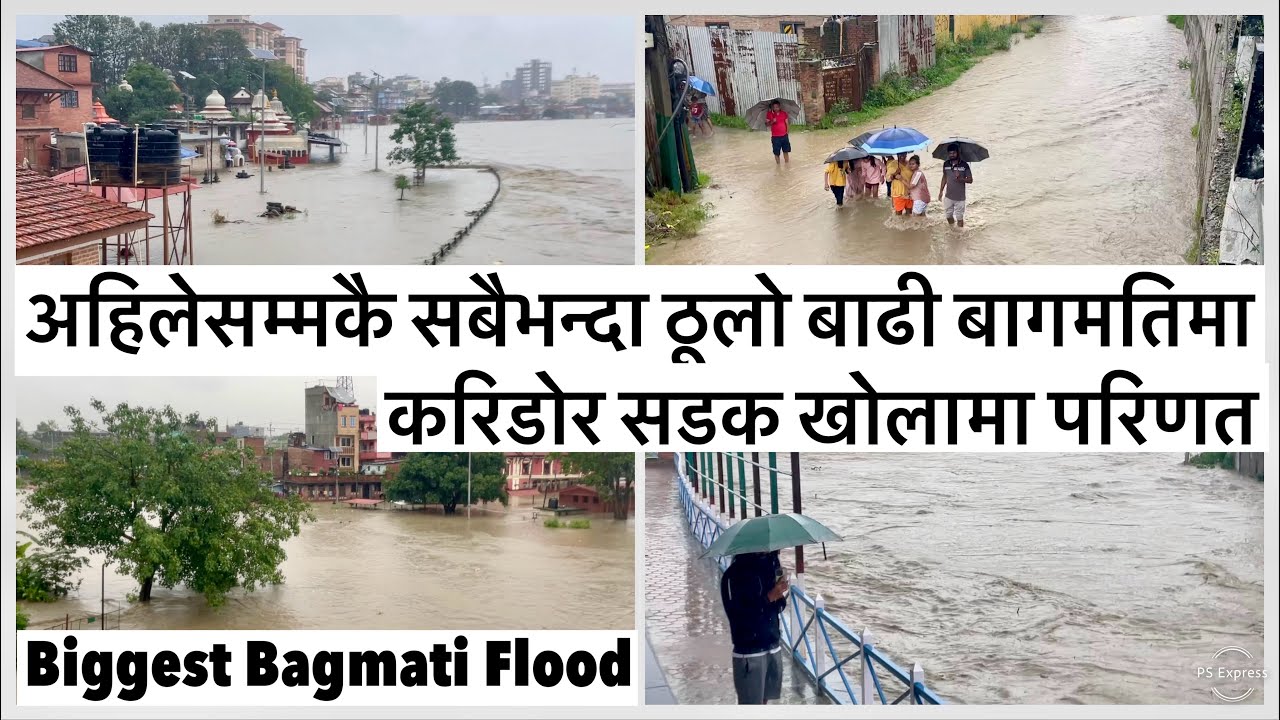 🫢अहिलेसम्मकै सबैभन्दा ठूलो बाढी बागमतिमा🫢रहेन करिडोर सडक खोलामा🫢परिणत भयो Biggest Flood in Bagmati