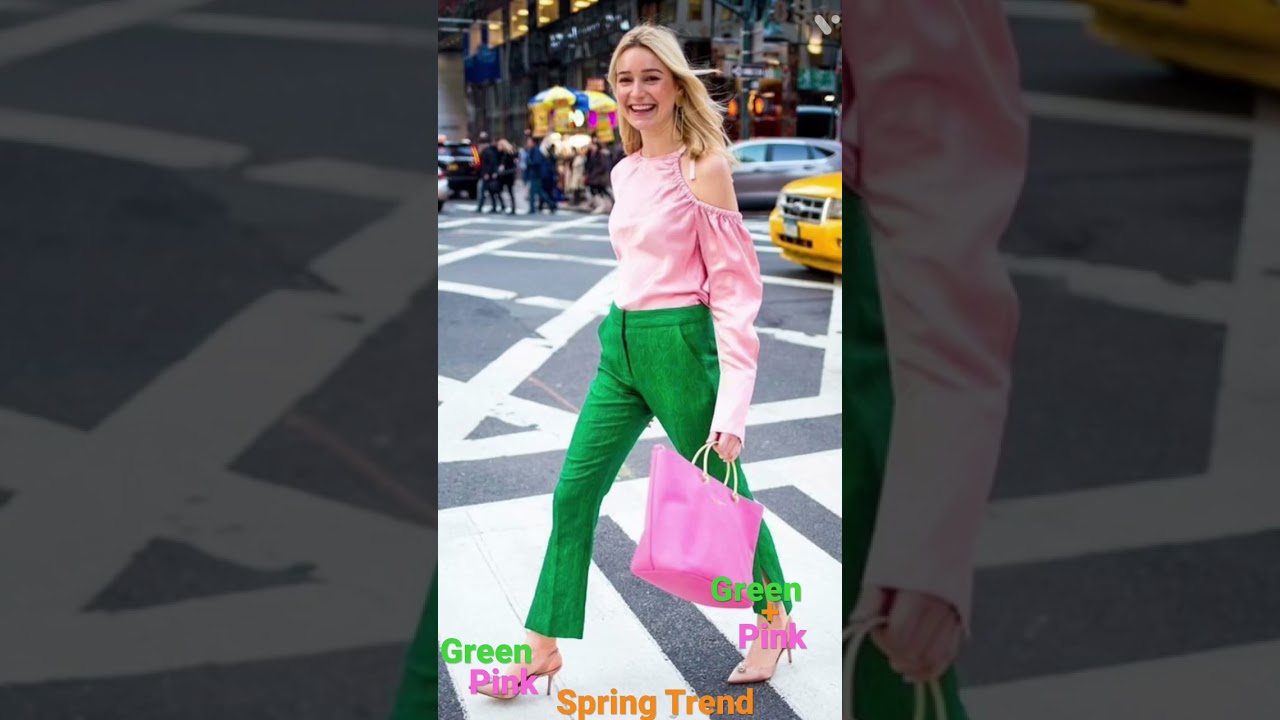 Spring2023Trend#lookbook #chic #streetchic #green #pink#kellygreen