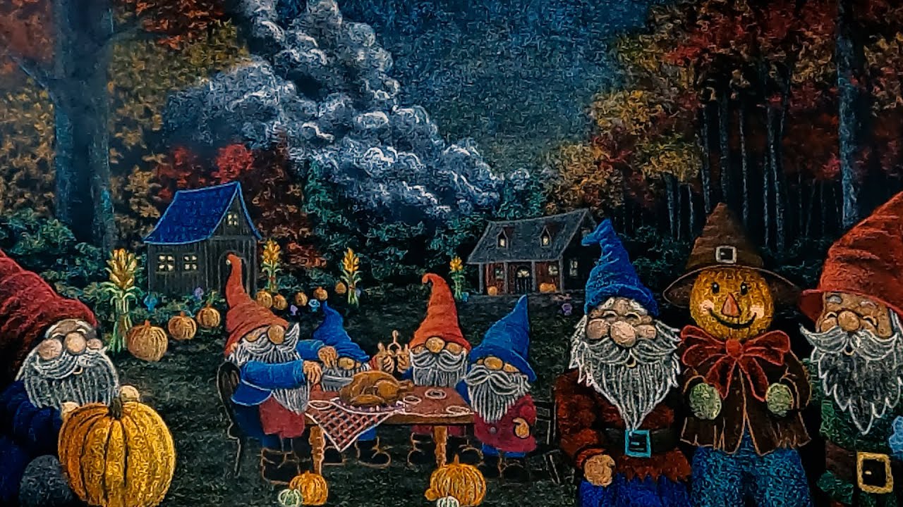 Gnome Art Halloween And Thanksgiving 2025