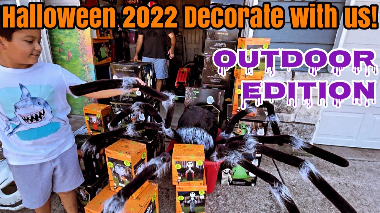 HALLOWEEN 👻 🎃 2022 DECORATE WITH ME OUTDOOR EDITION I NIGHTMARE BEFORE CHRISTMAS INFLATABLE DISPLAY