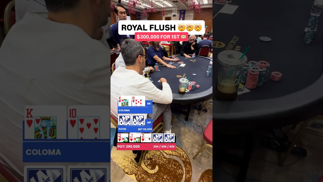 ROYAL FLUSH ZŁAPANY NA KAMERACH 😱 #poker #pokerhands #kasyno