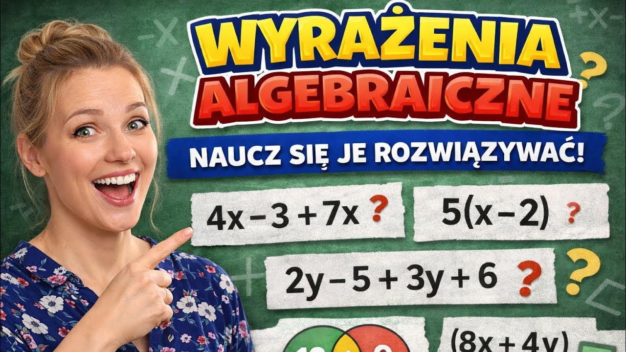 Wyrażenia algebraiczne – Podstawowe Przykłady Krok po Kroku | Matematyka 7–8 Klasa