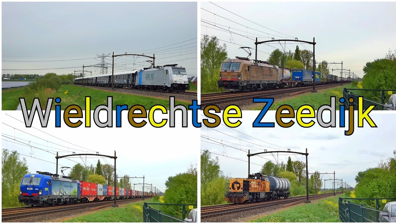 Treinen langs de Wieldrechtse Zeedijk bij Dordrecht!