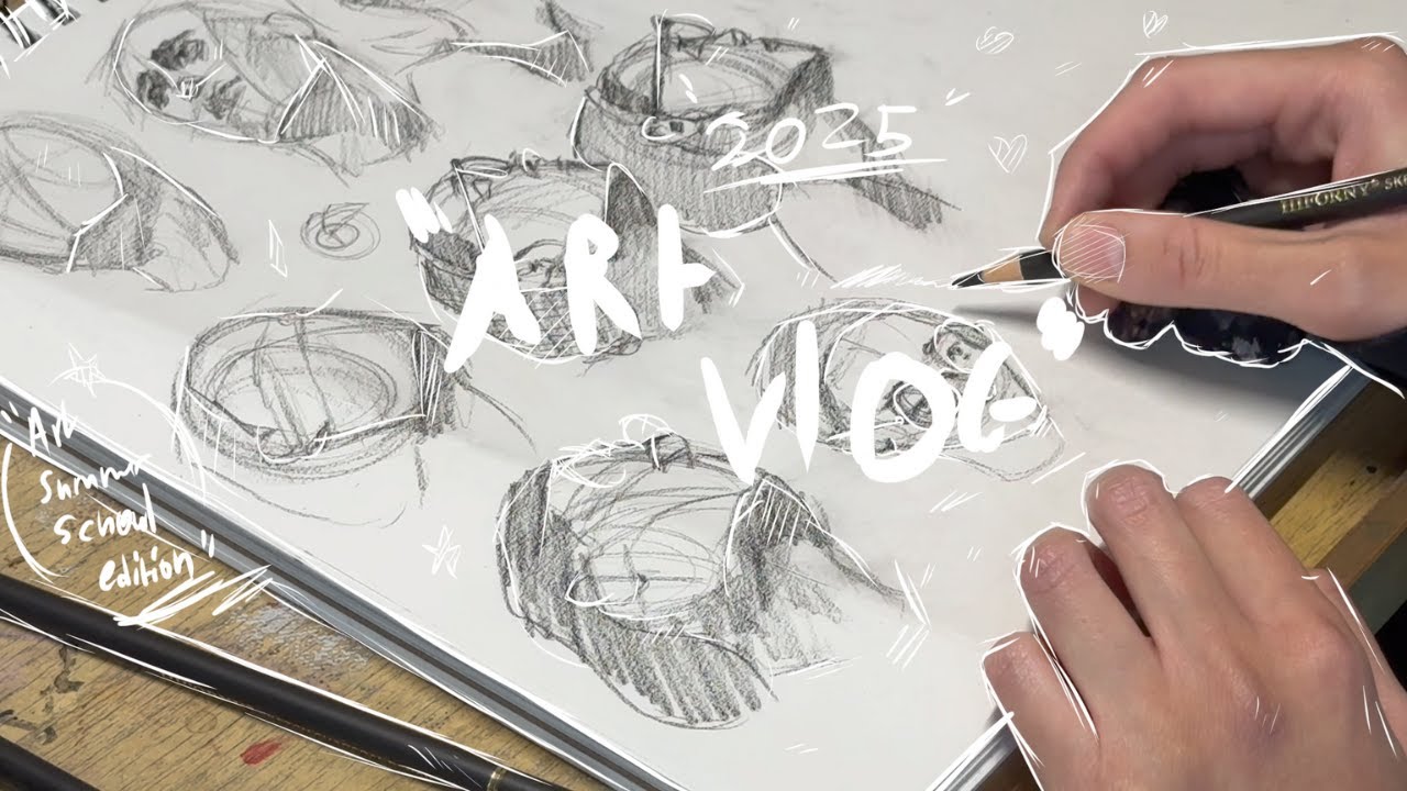 Art Vlog!🎨 2025 summer school 🌻edition🌻!! (with background music and pencil sounds!!)