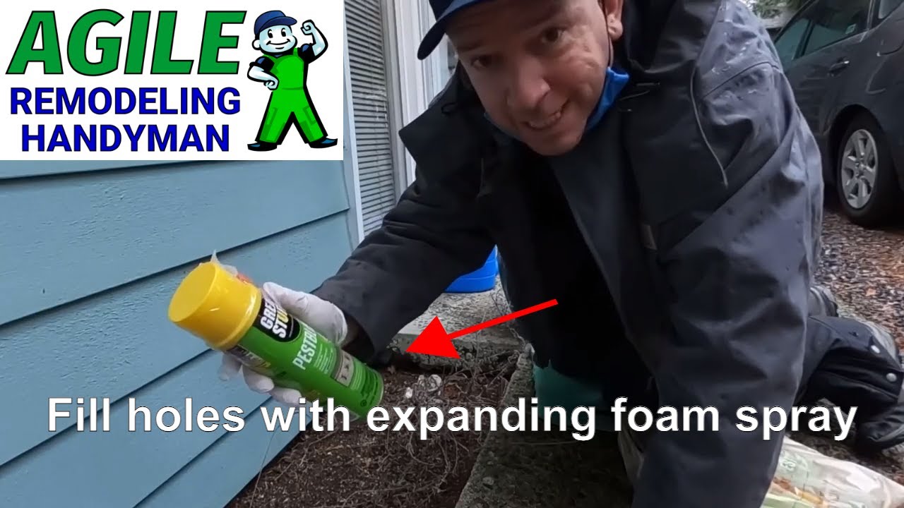 How to Fill Holes with Expanding Foam Spray - Pest Block - Agile Remodeling Handyman - Kenmore, WA