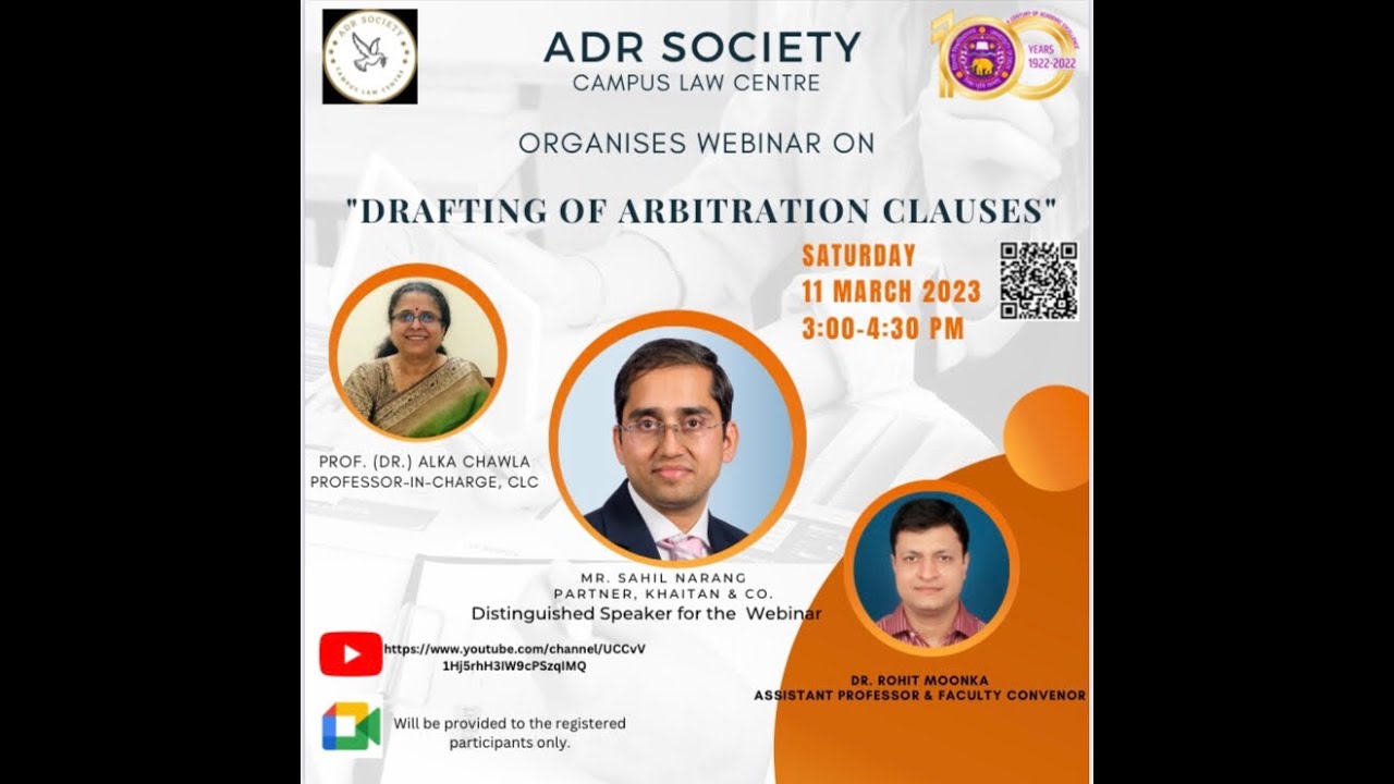 ADR Webinar on 'Drafting of Arbitration Clauses