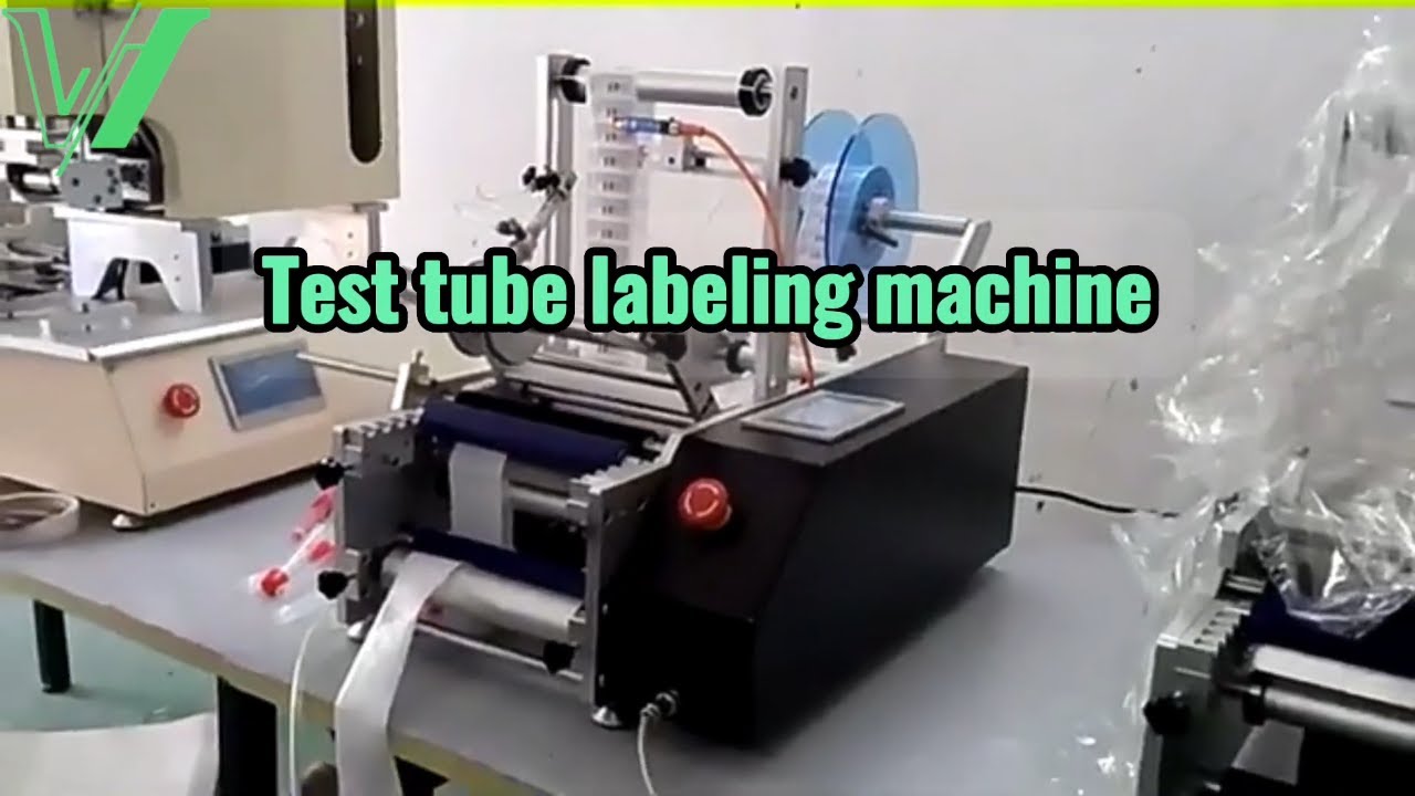 Test tube labeling machine semi auto pharmaceutical sticker label applicator