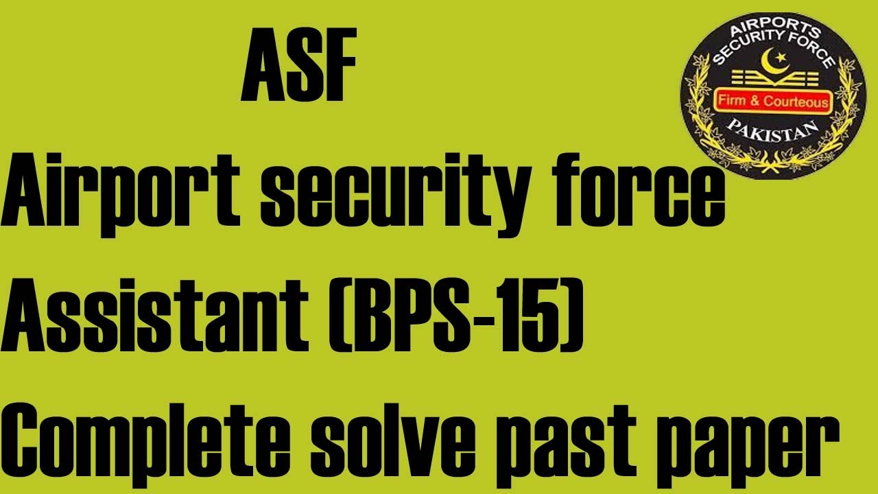 ASF Test Preparation 2026 | ASF written Test 2026 | ASF Past Paper MCQs | ASF Assistant Past Paper