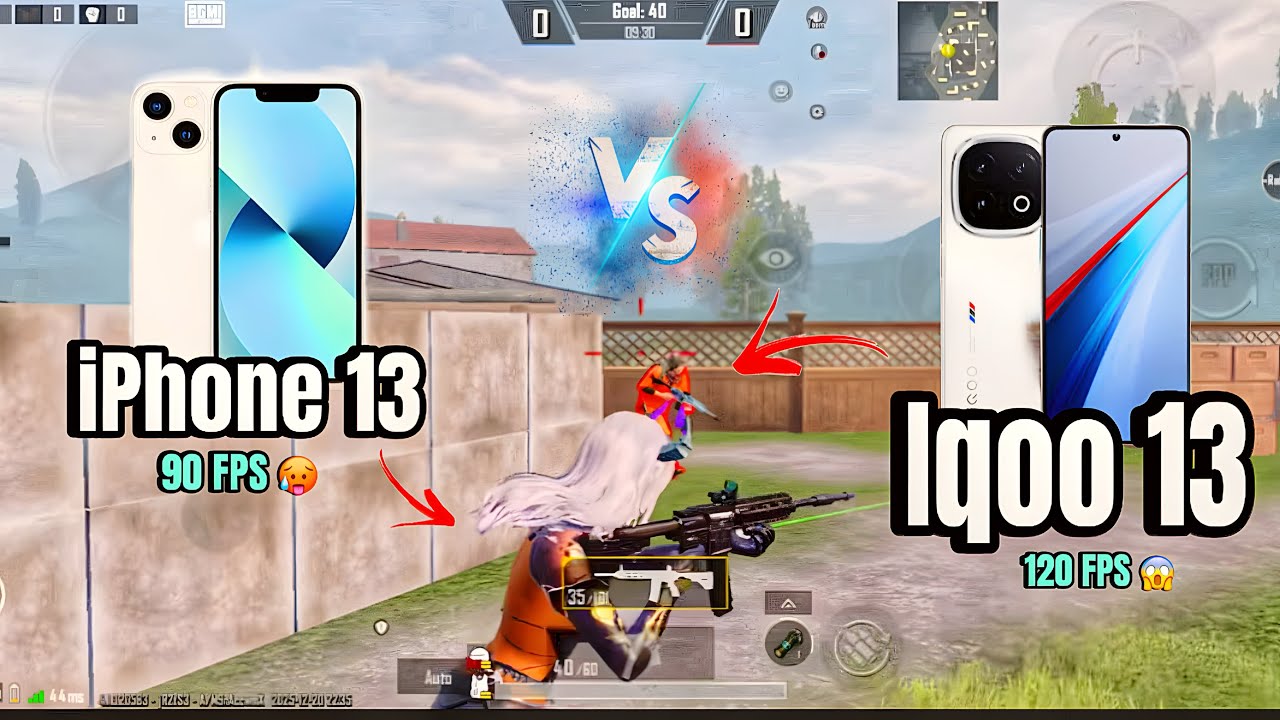 iPhone 13 Vs Iqoo 13 😱120 FPS Vs 90 FPS ❤️ TDM Hight Mooment PUBG\BGMi Test 🔱