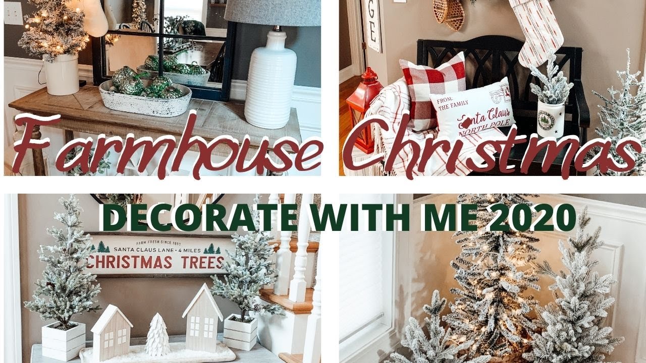 COZY FARMHOUSE CHRISTMAS DECORATE WITH ME 2020 | COZY RUSTIC ENTRYWAY AND DINING ROOM DECOR IDEAS
