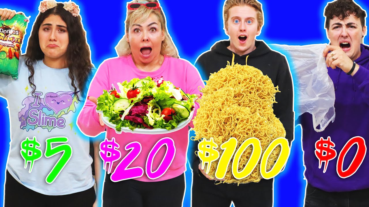 $5 VS $1000 SURVIVE ON A FOOD BUDGET CHALLENGE!