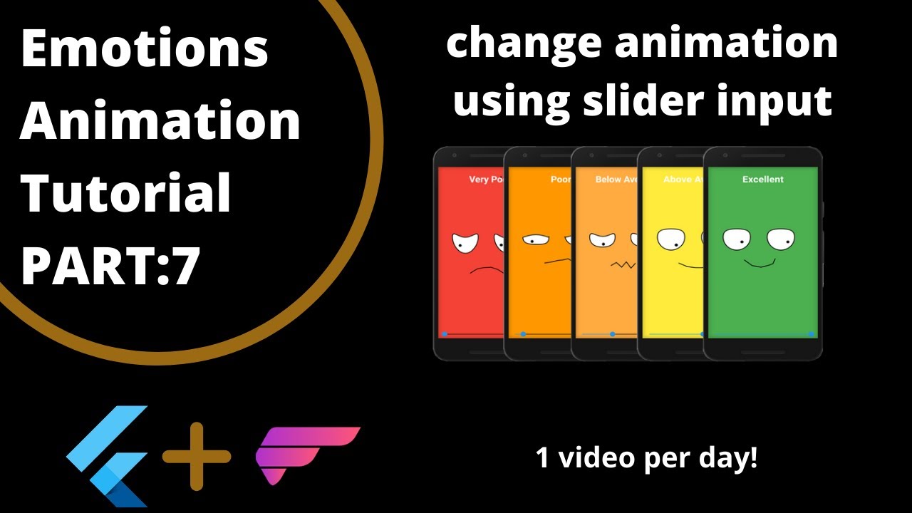 Flutter : Animating Emotions using Rive / Flare | Part 7 -Control flare animation using slider input