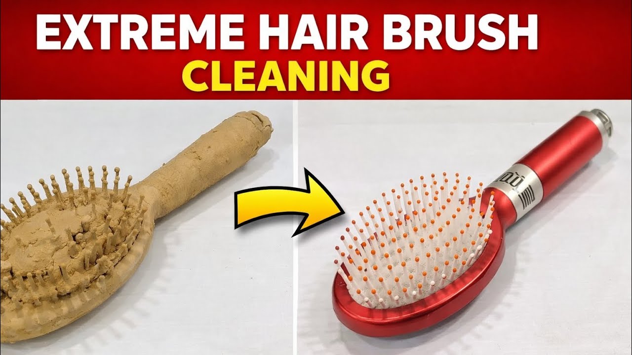 Extremely Dirty Hair Brush Cleaning | Satisfying Deep Clean ASMR