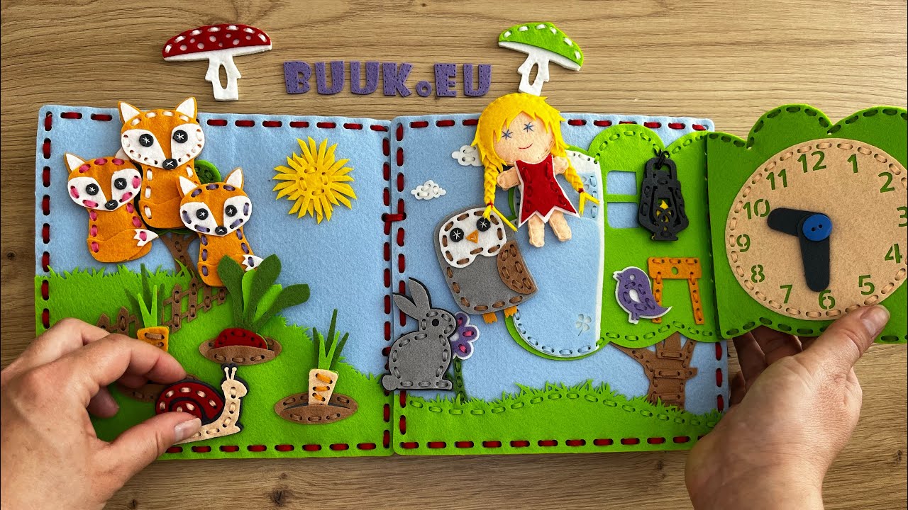 BUUK Quiet Book bez &scaron;it&iacute; &ndash; provl&eacute;kac&iacute; kniha s př&iacute;během | BUUK Without Sewing &ndash; Threading Storybook