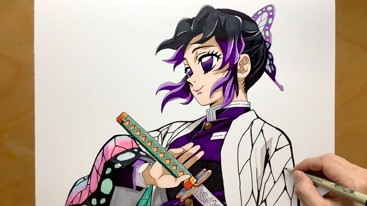 How to draw Shinobu Kocho from Demon Slayer | Shinobu Kocho | draw anime | Kimetsu no Yaiba