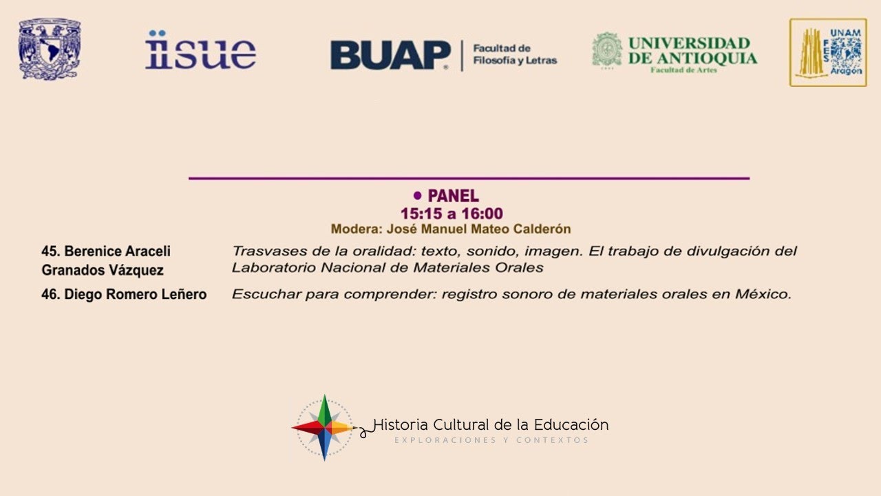 Panel: Laboratorio Nacional de Materiales Orales