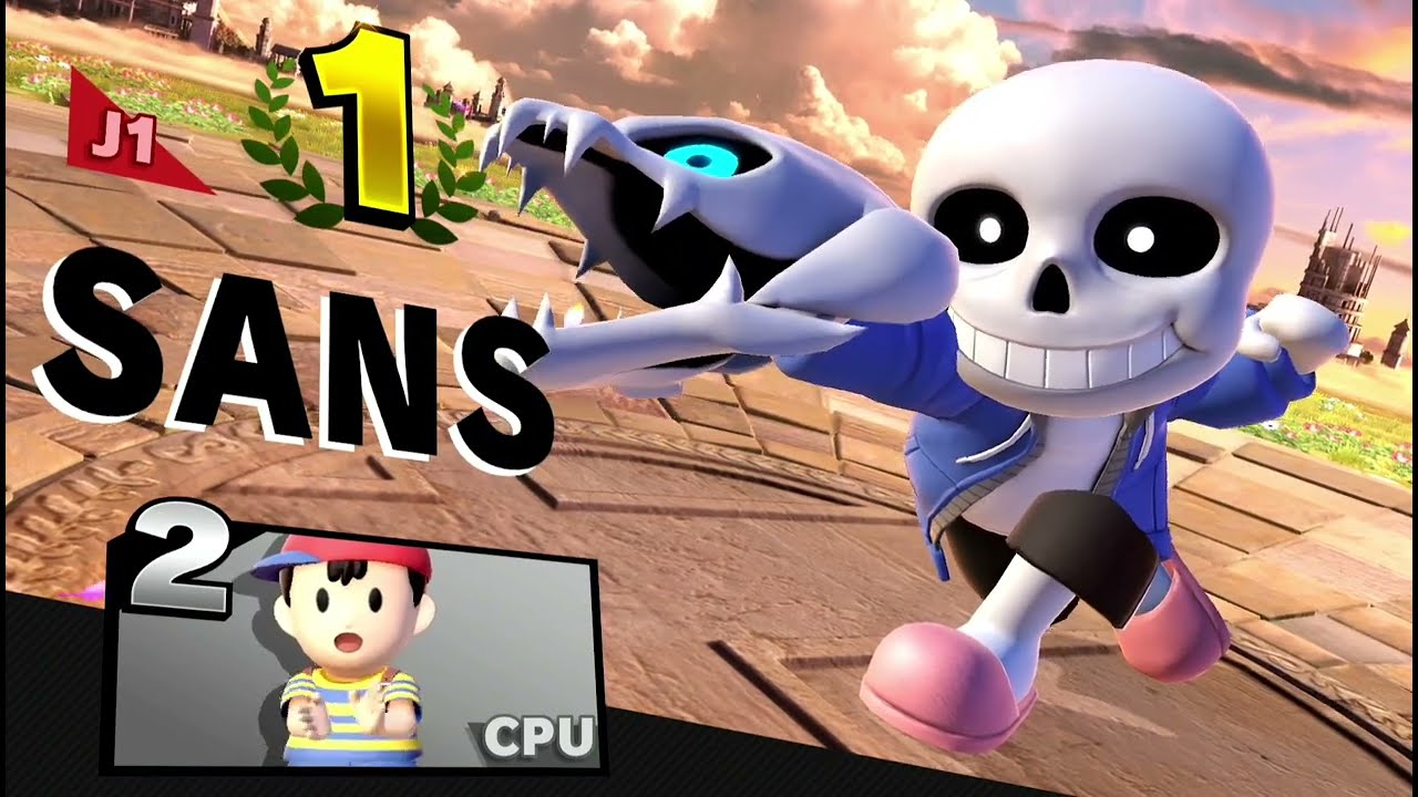 Sans (Mii) in Super Smash Bros Ultimate (Remake) / Sans (Mii) en Super Smash Bros Ultimate.