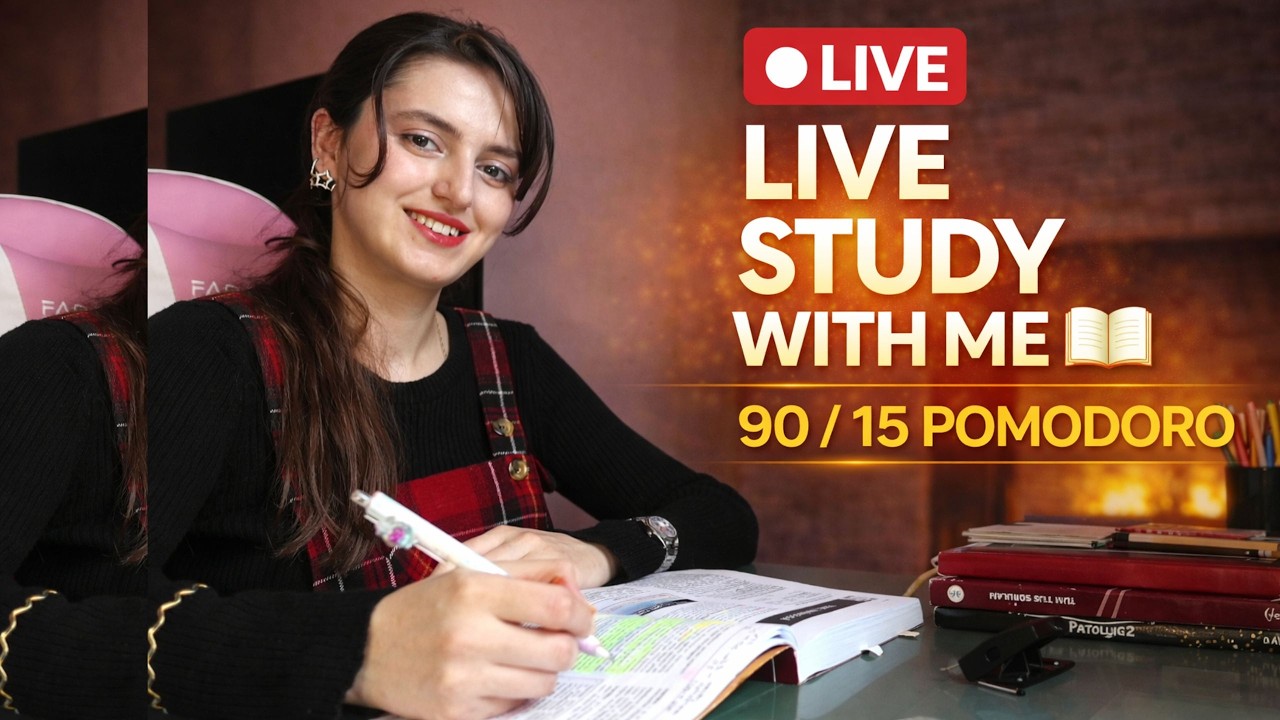 🔴 LIVE Study With Me | 90/15 Pomodoro | Medical Doctor 📚 ağustosa kadar birlikte çalışalım
