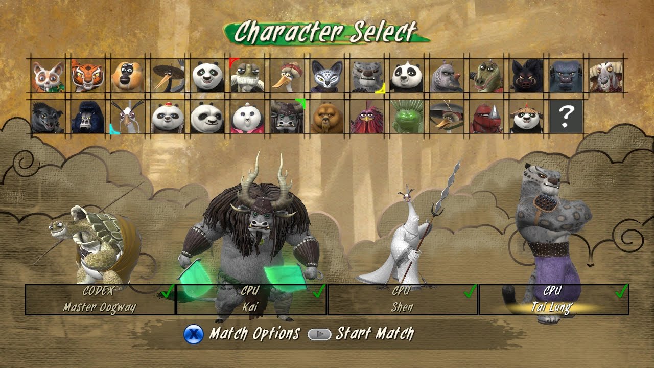 MASTER OOGWAY VS ALL VILLIANS KUNGFU PANDA GAMEPLAY
