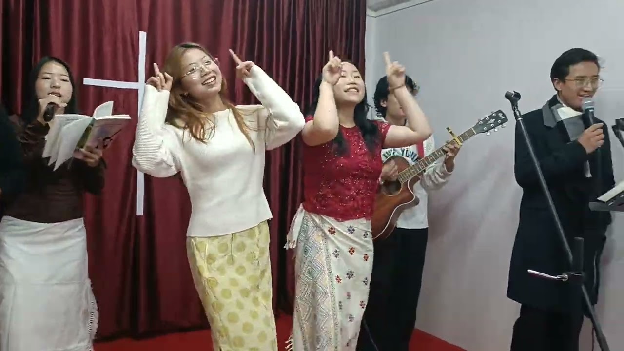 Christian youth praising God 