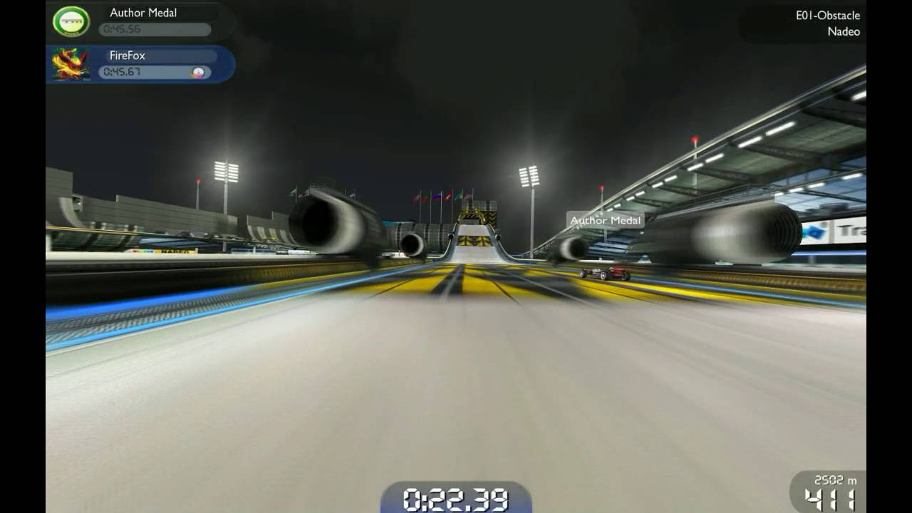 Trackmania United Forever: E01 Obstacle Author Medal [0:45.54]
