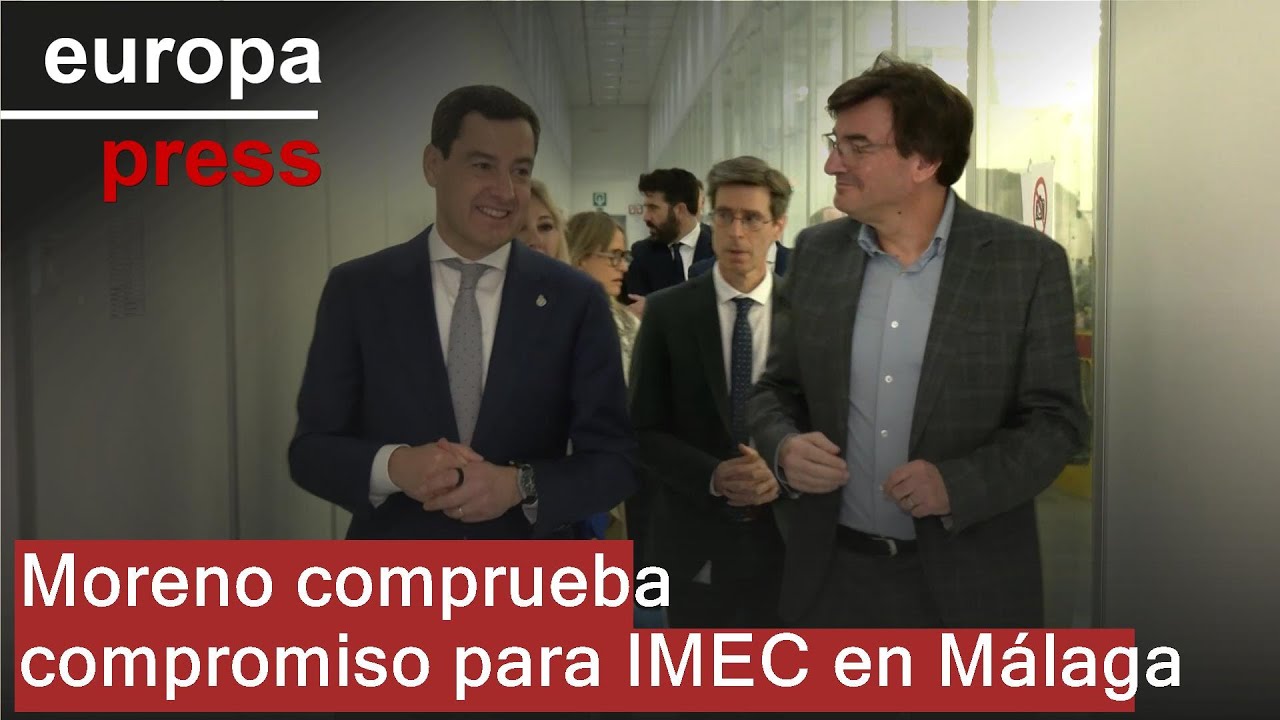 Moreno comprueba el compromiso y cumplimiento de plazos para la instalación del IMEC en Málaga