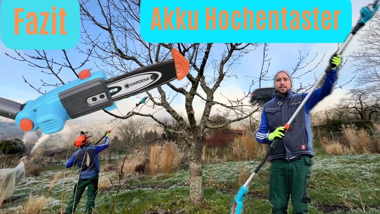 GARDENA Teleskop Hochentaster - Bäume schneiden ! Test mit der Akku Teleskop Kettensäge von Gardena