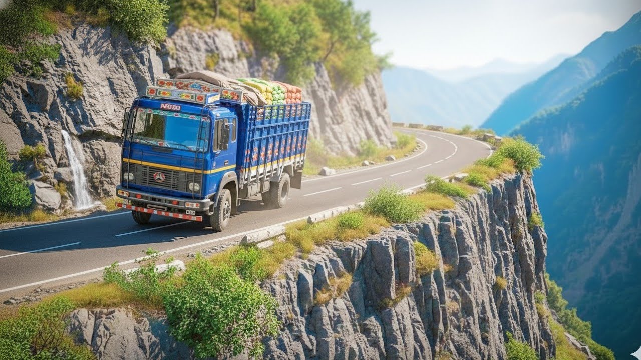 World’s Most Dangerous Mountain Road 🛑 | Heavy Truck Driving on Cliff Road 🚛🔥 | Truck Game