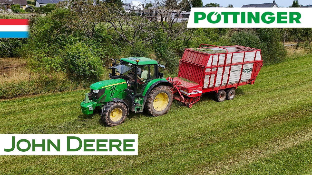 2. Schnitt einfahren | John Deere 6130M // Pöttinger Siloprofi II | Luxemburg 2024