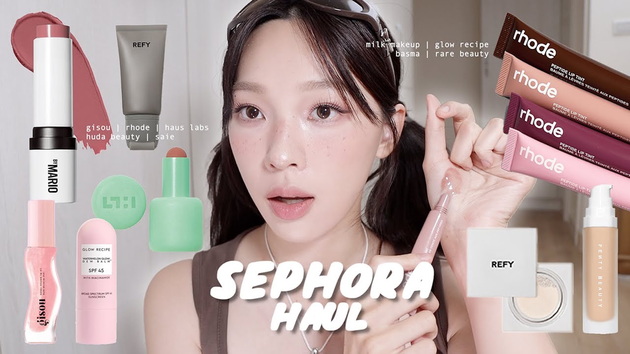 滿滿驚喜的Sephora開箱🛒❤️‍🔥rhode唇蜜包色/涼感水蜜粉/REFY滾滾乳/SIMIHAZE唇膏 Gisou, Glow Recipe, SAIE, Tower 28 | heyitsmin