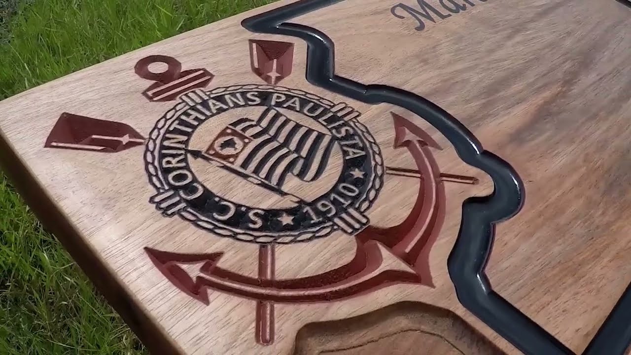 Fazendo uma Tábua De Corte Do Corinthians / CNC - Resina Epóxi - Marcenaria