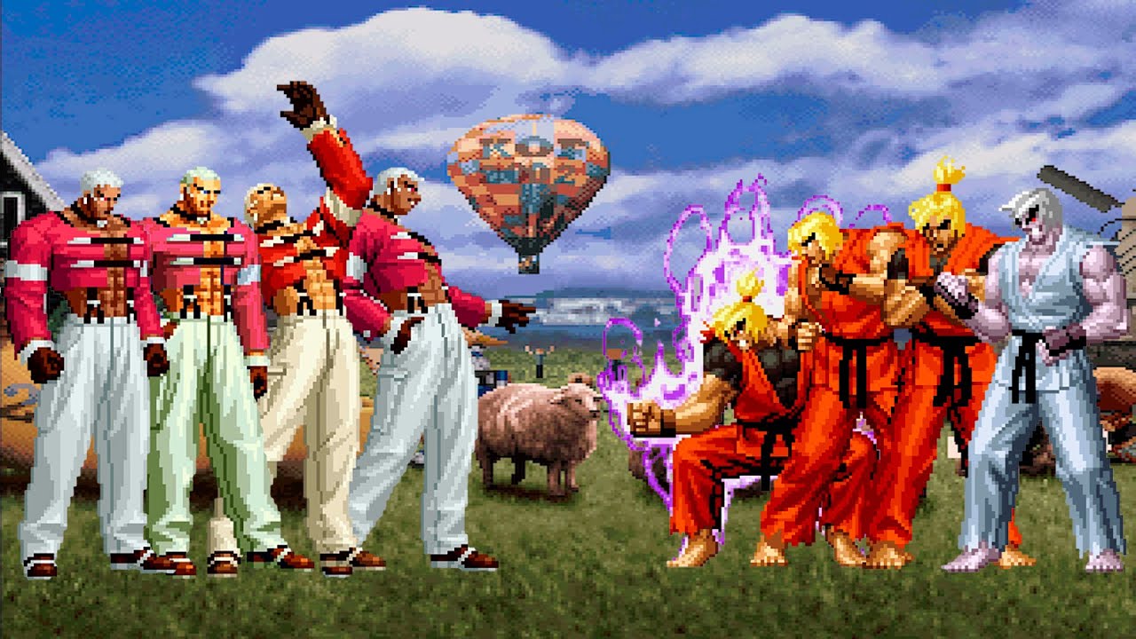 [KOF Mugen] Yashiro Nanakase Team vs Ken Masters Team
