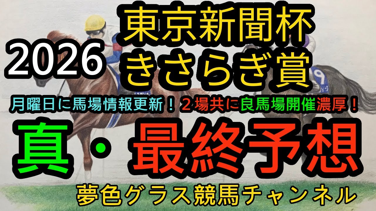 【真・最終予想】馬場情報更新！2026東京新聞杯&きさらぎ賞！共に良馬場開催濃厚で予想変更！？