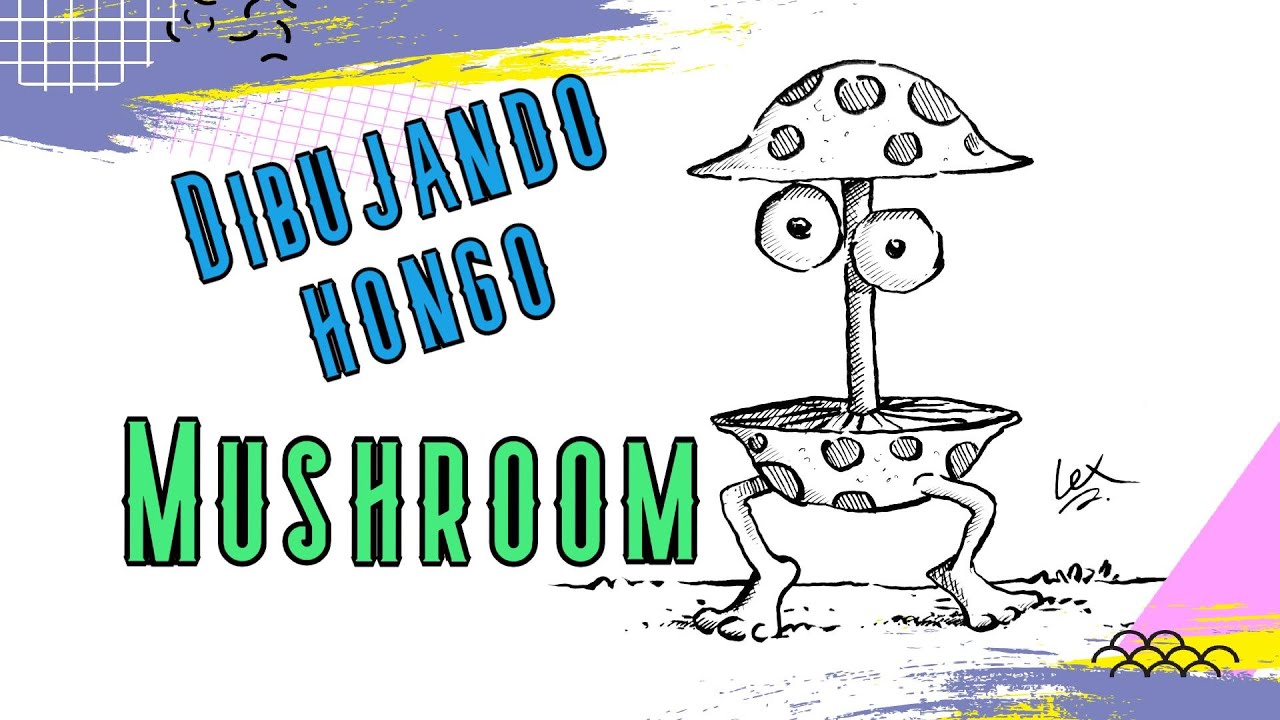 Dibujando un Hongo caminante (mounstruos) draw a mooshroom