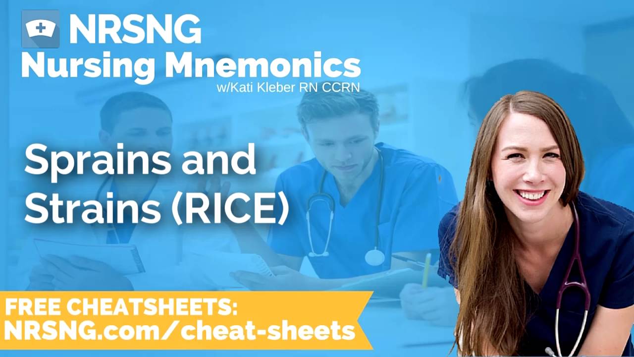 Sprains and Strains RICE Nursing Mnemonics, Nursing School Study Tips