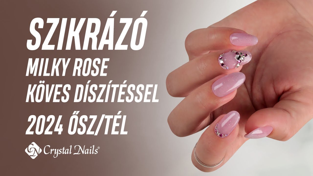 Szikrázó Milky Rose építőzselé kövezéssel 💎| Flash Milky Rose builder gel with crystal