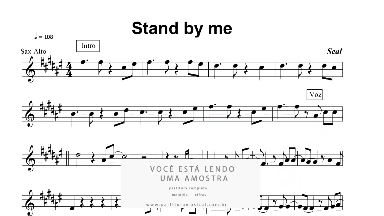 Partitura de Sax Alto Stand by me - Seal