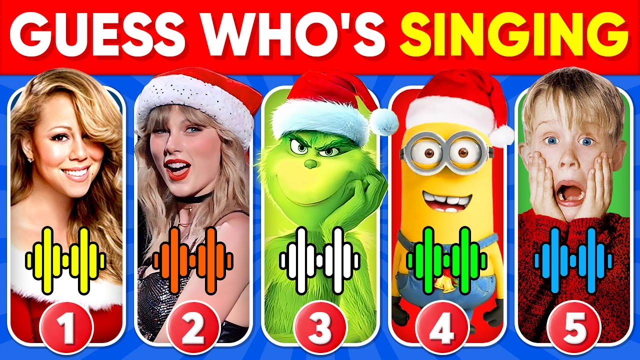 Guess Who's Singing 🎅🎤🎶 CHRISTMAS Song Edition 🎁 | Mariah Carey, Home Alone, Grinch