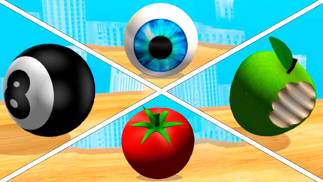 Going Balls vs Reverse - Playing with 4 Balls (Apple, Eye, Tomato, 8-Pull), Gameplay Race-130