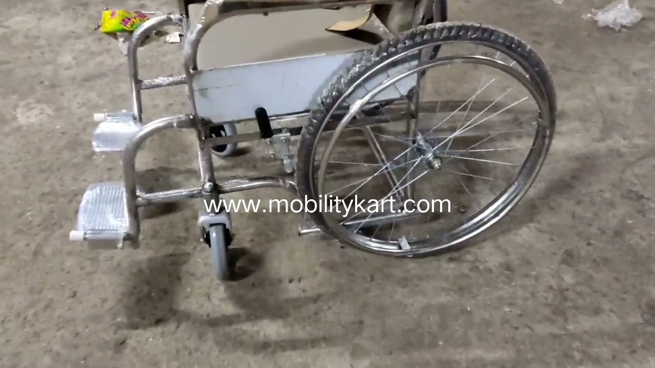 Stainless Steel SS Non Foldable (Fixed) Wheelchair - Call +918770784247 - www.mobilitykart.com