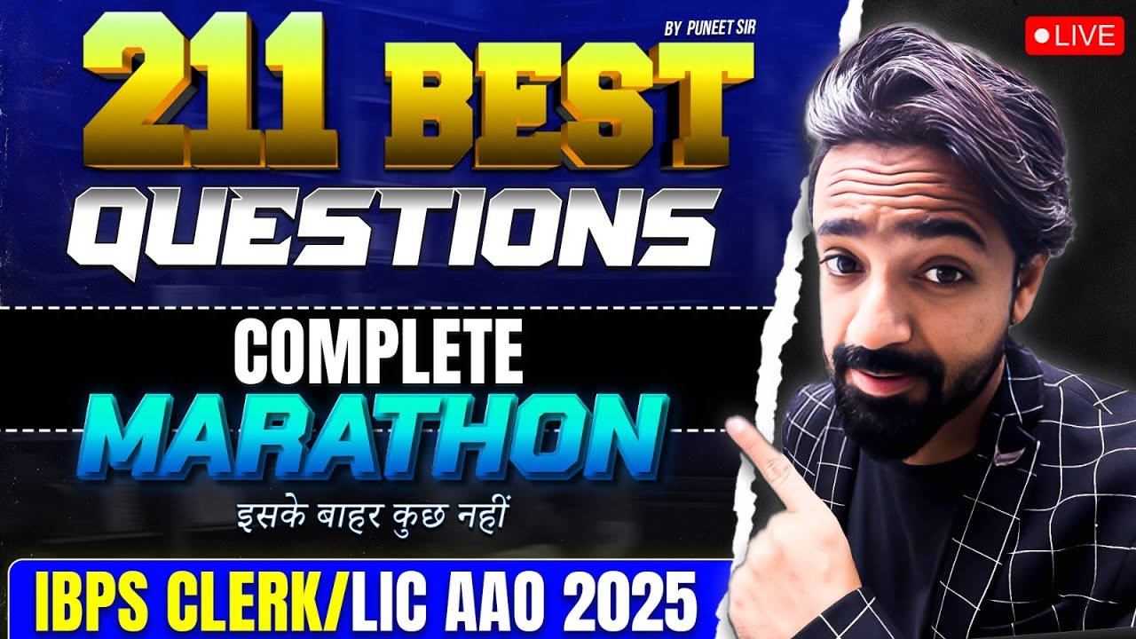 211+ Best Expected Reasoning Questions Marathon | IBPS Clerk Pre 2025 & LIC AAO 2025 | By Puneet Sir