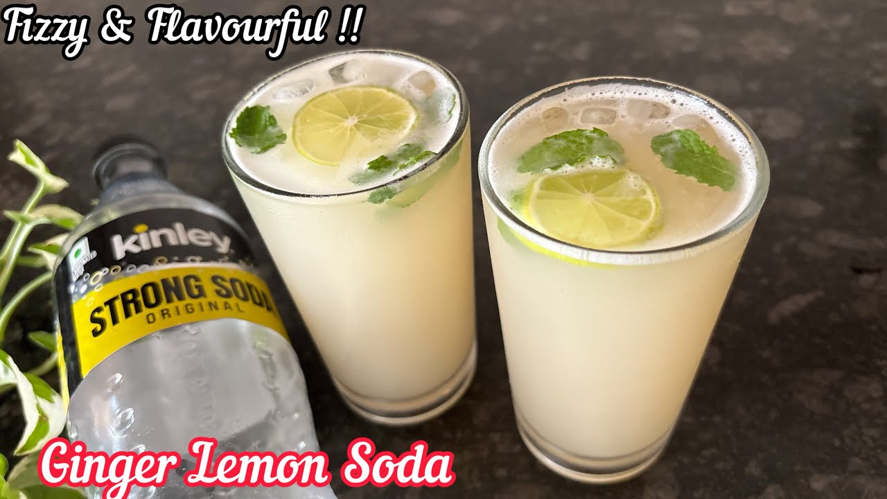 Ginger Lemon Soda | How to make Ginger Lemonade Ginger Ale Recipe | Ginger Lemon Shots | Kinley soda