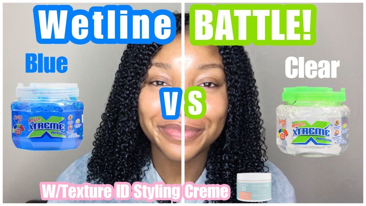 Battle of the WETLINE XTREME Gels! Blue vs Clear w/ Texture ID Styling Creme Wash & Go Natural Hair