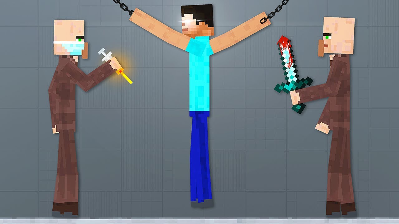 Эксперименты с мобами MINECRAFT с помощью модов — геймплей People Playground