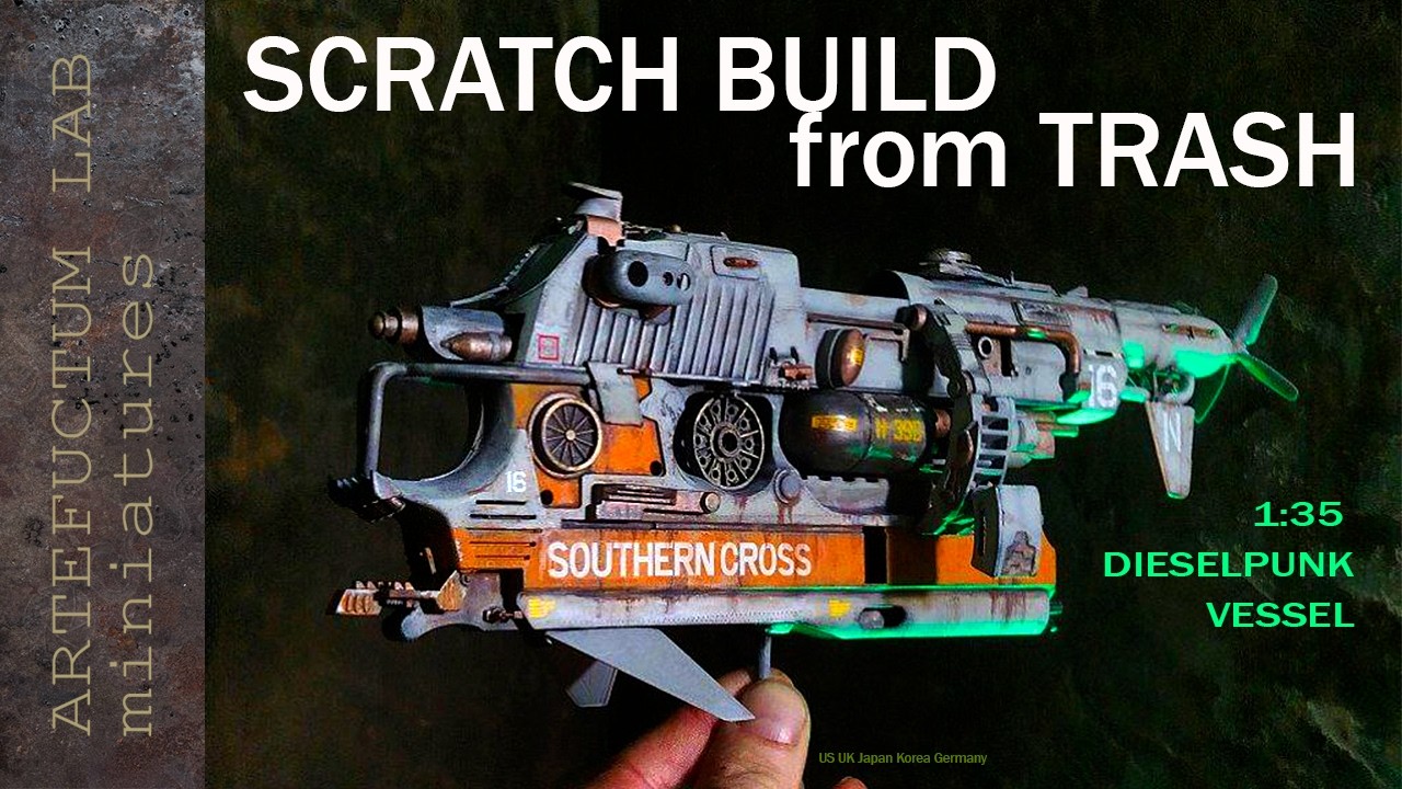 DIESELPUNK SCALE MODEL from plastic junk  (Part 2)