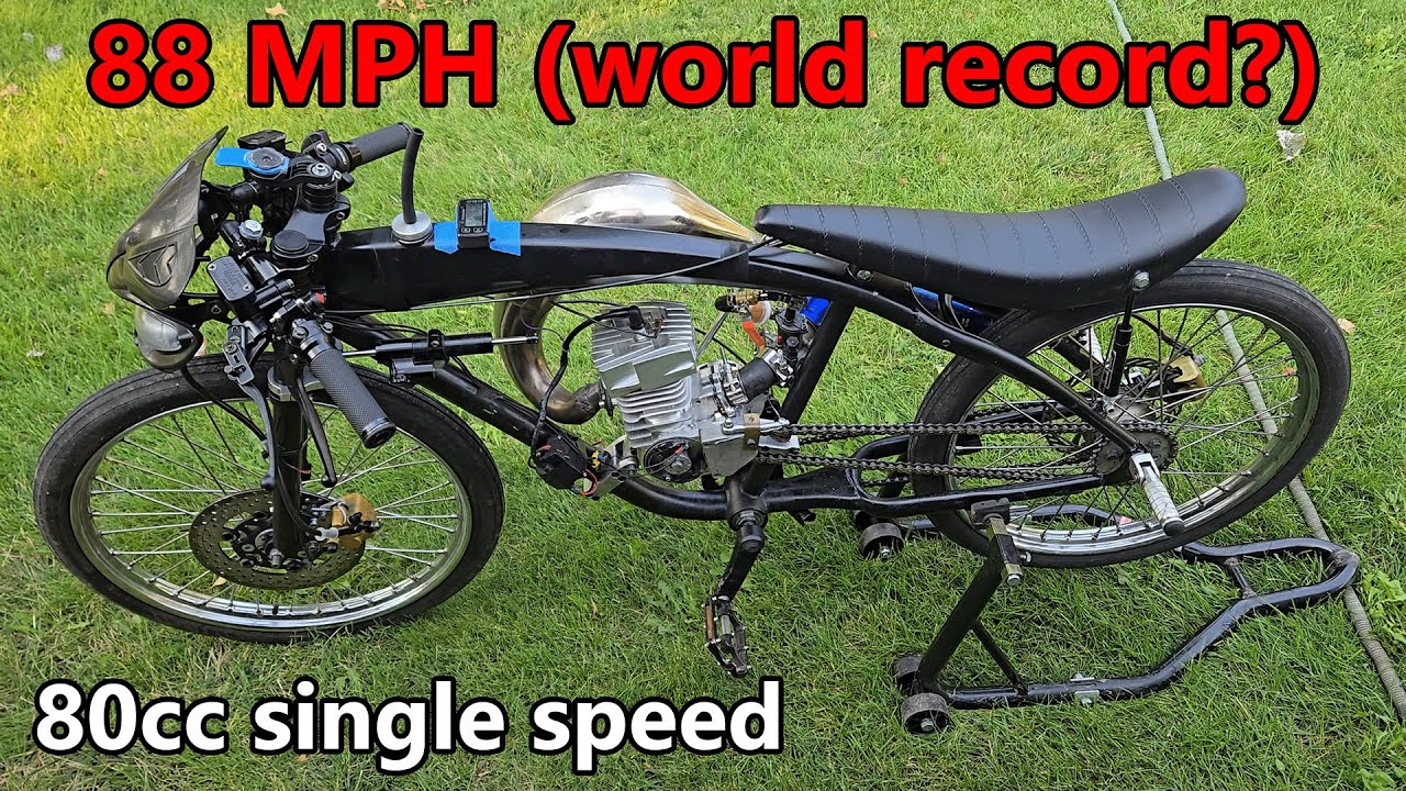 I broke the world record on a motorized bicycle