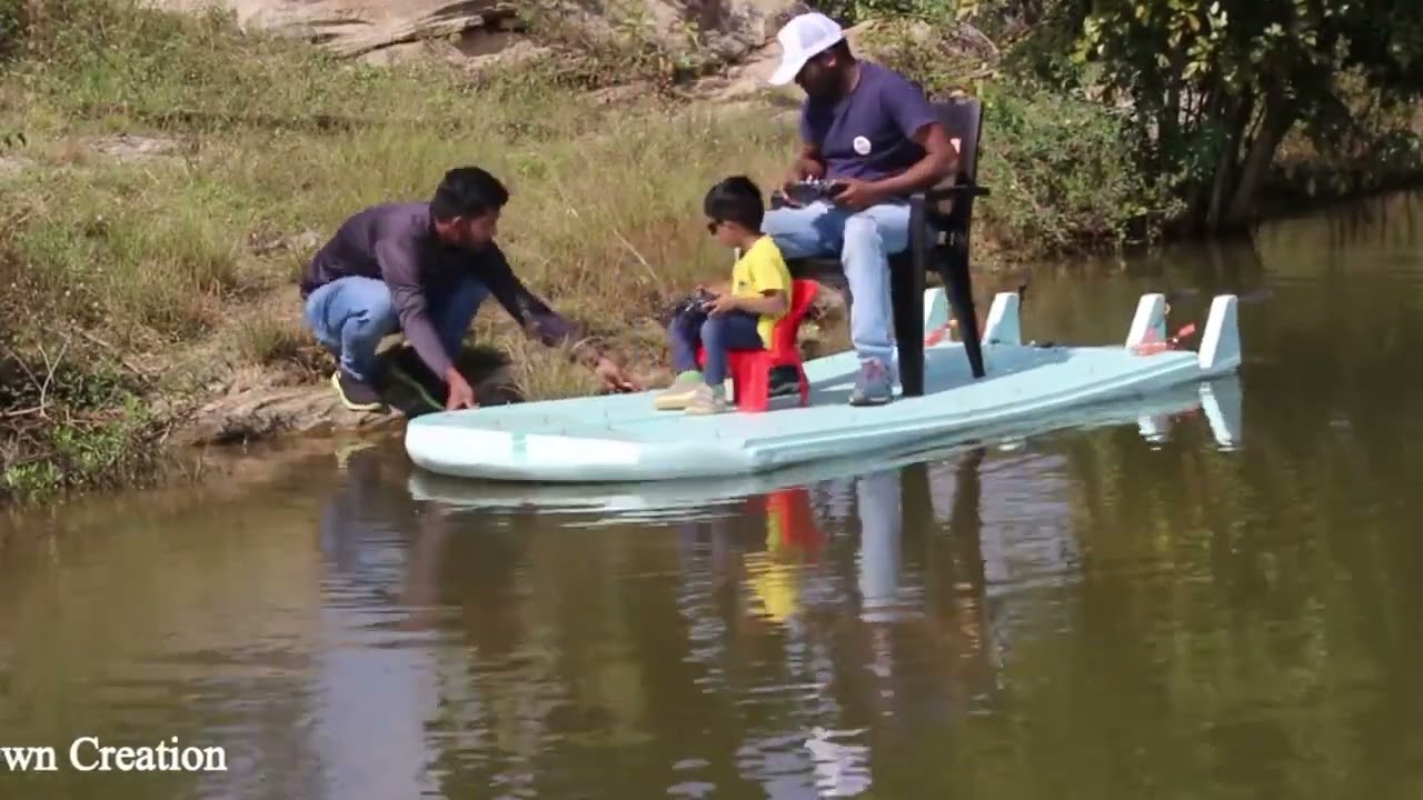 YouTuber House Suchit - father and son driving Big handmade Boat