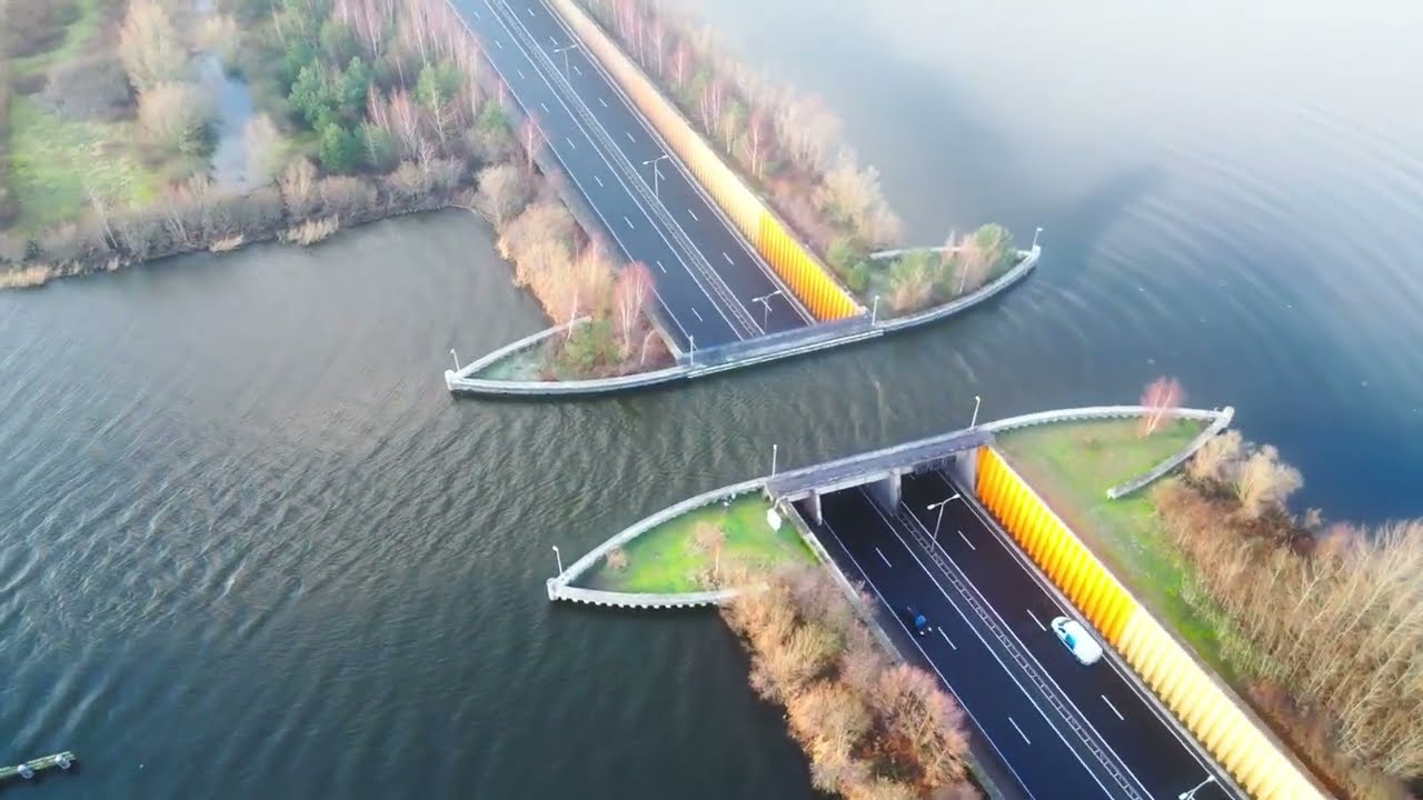 The road that disappears: Welcome to the Veluwemeer.